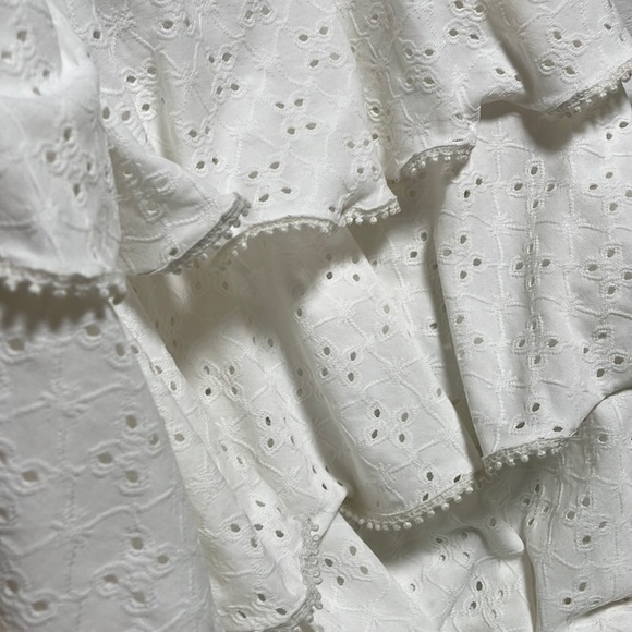 Anthropologie Encantadore White Eyelet Lace Ruffled Shashi Maxi Dress NWT - Picture 5 of 14